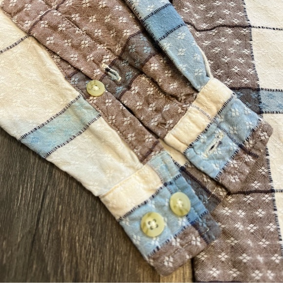 Cascade Blues Women’s Top Button Down Blue White Plaid Size L - Picture 5 of 12